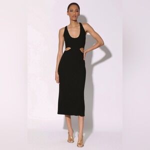 Walter Baker Black‎ Merryn Dress Side Cut-Out chain back Knit Dress XL NEW